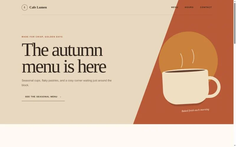 Cafe website built by the Booster assistant